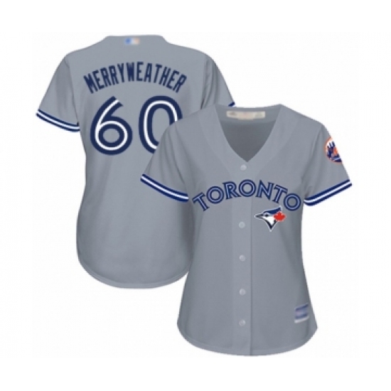 Women's Toronto Blue Jays #60 Julian Merryweather Authentic Grey Road Baseball Player Jersey - Ujersey