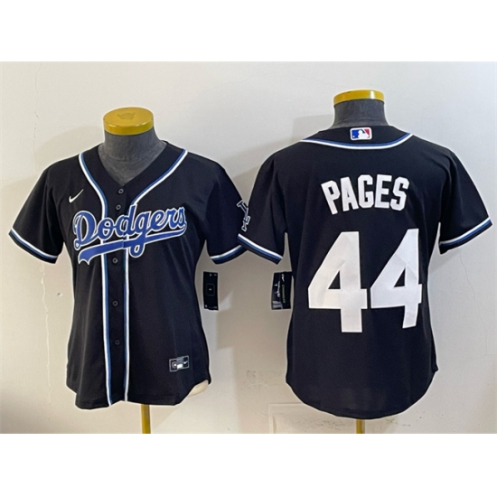 Women's Los Angeles Dodgers #44 Andy Pages Black Stitched Baseball Jersey(Run Small) - Ujersey