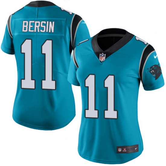 Women's Nike Carolina Panthers #11 Brenton Bersin Limited Blue Rush Vapor Untouchable NFL Jersey - Ujersey