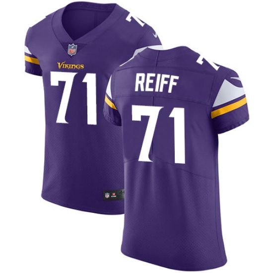 Men's Nike Minnesota Vikings #71 Riley Reiff Purple Team Color Vapor Untouchable Elite Player NFL Jersey - Ujersey