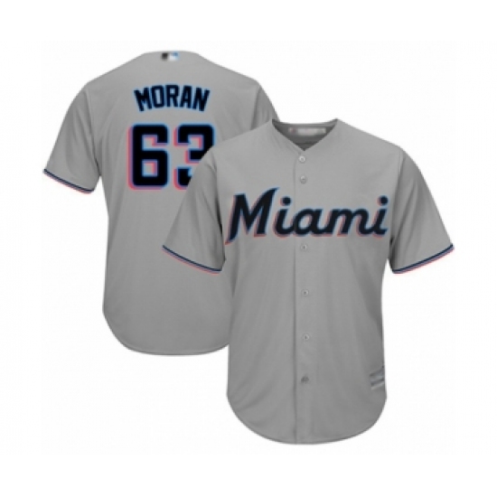 Youth Miami Marlins #63 Brian Moran Authentic Grey Road Cool Base Baseball Player Jersey - Ujersey