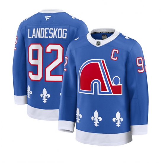 Men's Colorado Avalanche #92 Gabriel Landeskog Blue 2025 With C Alternate Stitched Jersey - Ujersey