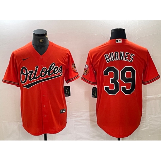 Men's Baltimore Orioles #39 Corbin Burnes Orange Cool Base Stitched Jersey - Ujersey