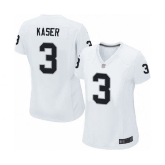 Women's Oakland Raiders #3 Drew Kaser Limited Black Therma Long Sleeve Football Jersey