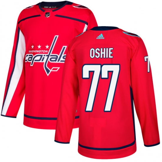Men's Adidas Washington Capitals #77 T.J. Oshie Premier Red Home NHL Jersey - Ujersey