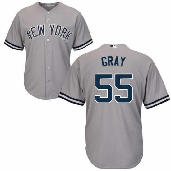 Youth Majestic New York Yankees #55 Sonny Gray Authentic Grey Road MLB Jersey - Ujersey