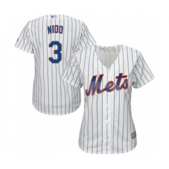 Women's New York Mets #3 Tomas Nido Authentic White Home Cool Base Baseball Player Jersey - Ujersey