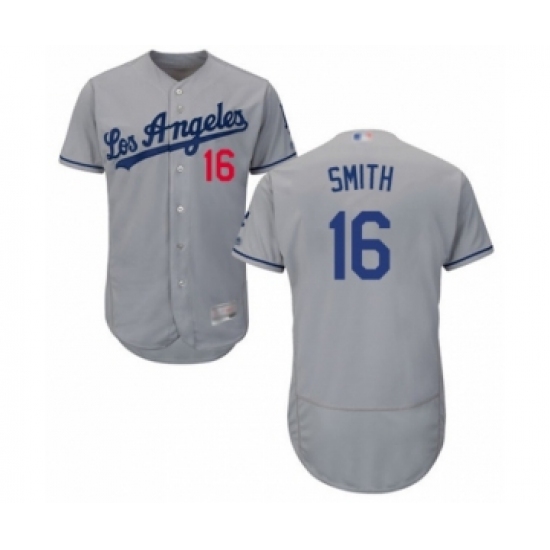 Men's Los Angeles Dodgers #16 Will Smith Grey Road Flex Base Authentic Collection Baseball Player Jersey - Ujersey