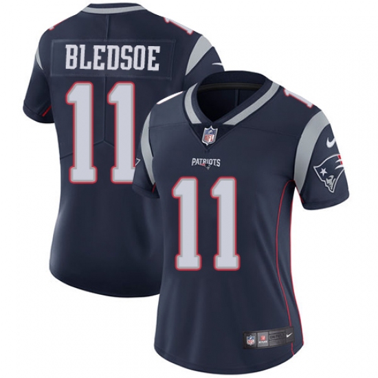 Women's Nike New England Patriots #11 Drew Bledsoe Navy Blue Team Color Vapor Untouchable Limited Player NFL Jersey - Ujersey