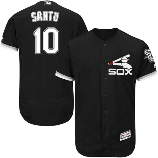Men's Majestic Chicago White Sox #10 Ron Santo Black Flexbase Authentic Collection MLB Jersey - Ujersey