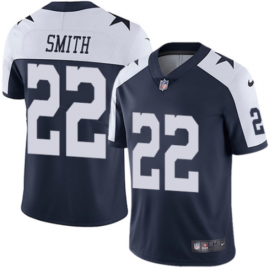 Men's Nike Dallas Cowboys #22 Emmitt Smith Navy Blue Throwback Alternate Vapor Untouchable Limited Player NFL Jersey - Ujersey