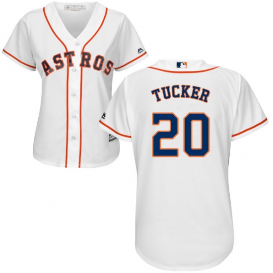 Women's Majestic Houston Astros #20 Preston Tucker Authentic White Home Cool Base MLB Jersey - Ujersey