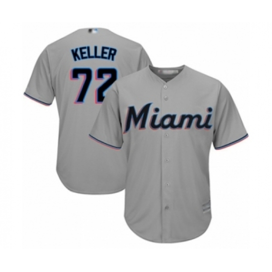 Youth Miami Marlins #72 Kyle Keller Authentic Grey Road Cool Base Baseball Player Jersey - Ujersey