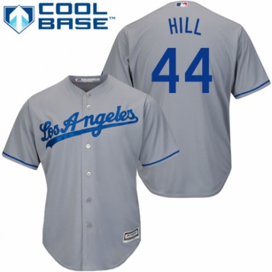 Youth Majestic Los Angeles Dodgers #44 Rich Hill Authentic Grey Road Cool Base MLB Jersey - Ujersey