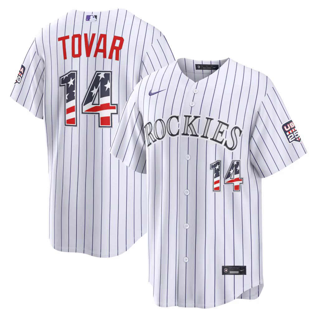 Men's Colorado Rockies Ezequiel Tovar Nike White USA 250 Fourth of July Home Stadium Jersey - Ujersey