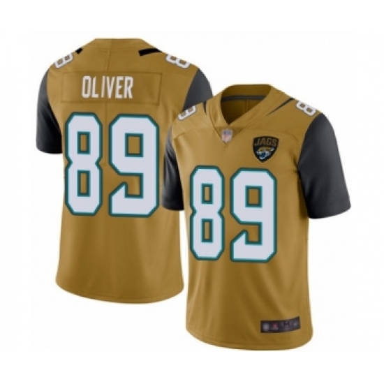Men's Jacksonville Jaguars #89 Josh Oliver Limited Gold Rush Vapor Untouchable Football Jersey - Ujersey