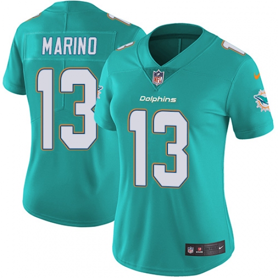 Women's Nike Miami Dolphins #13 Dan Marino Aqua Green Team Color Vapor Untouchable Limited Player NFL Jersey - Ujersey