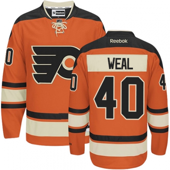 Women's Reebok Philadelphia Flyers #40 Jordan Weal Premier Orange New Third NHL Jersey - Ujersey
