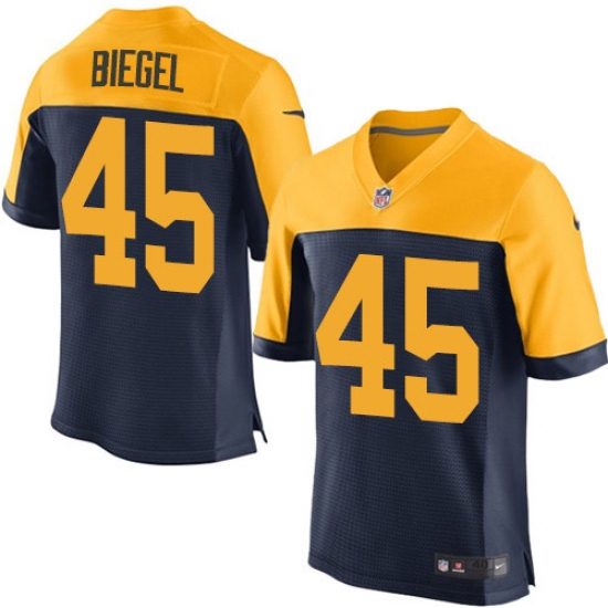 Men's Nike Green Bay Packers #45 Vince Biegel Elite Navy Blue Alternate NFL Jersey - Ujersey