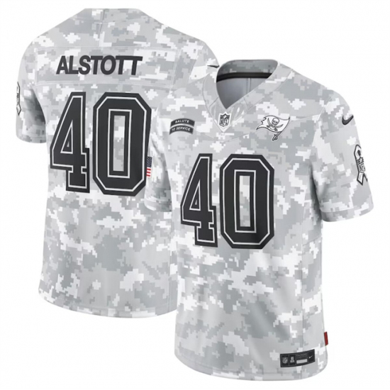 Men's Tampa Bay Buccaneers #40 Mike Alstott 2024 Arctic Camo Salute To Service Limited Stitched Football Jersey - Ujersey