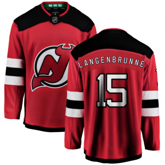 Men's New Jersey Devils #15 Jamie Langenbrunner Fanatics Branded Red Home Breakaway NHL Jersey - Ujersey