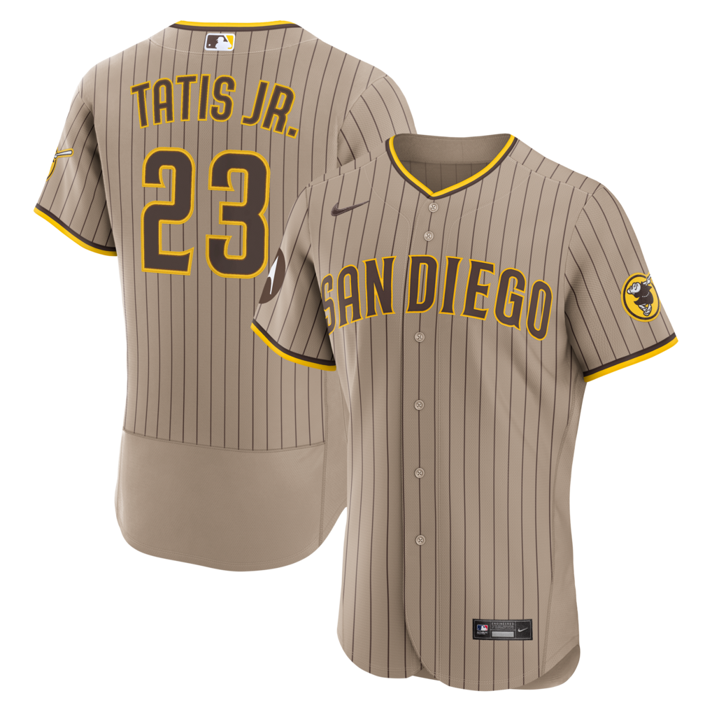 Men's San Diego Padres Fernando Tatis Jr. Nike Sand Alternate Authentic Sponsor Patch Jersey - Ujersey