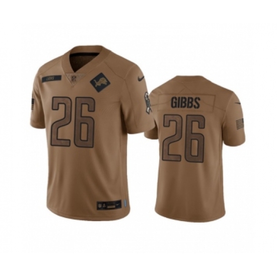 Men's Nike Detroit Lions #26 Jahmyr Gibbs 2023 Brown Salute To Service Limited Football Stitched Jersey - Ujersey