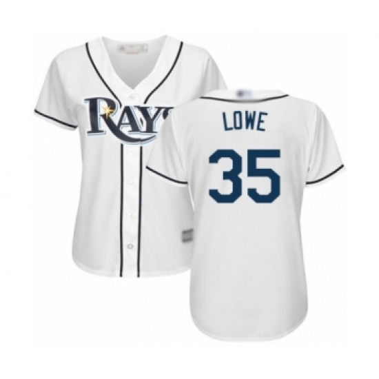 Women's Tampa Bay Rays #35 Nate Lowe Authentic White Home Cool Base Baseball Player Jersey - Ujersey