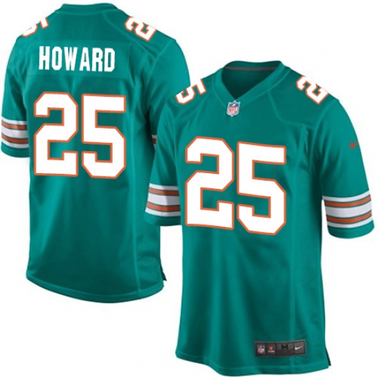 Men's Nike Miami Dolphins #25 Xavien Howard Game Aqua Green Alternate NFL Jersey - Ujersey