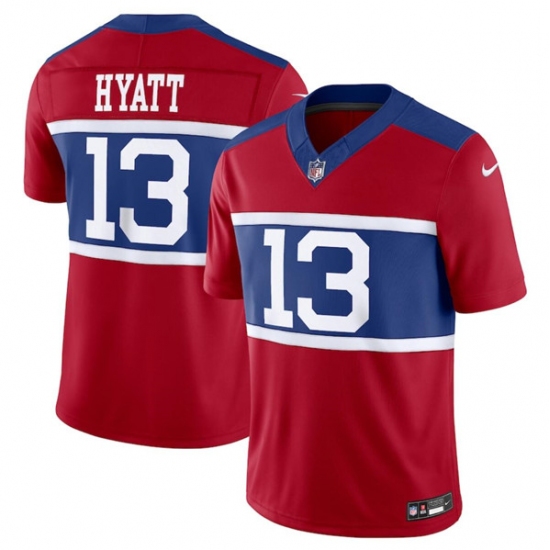 Men's New York Giants #13 Jalin Hyatt Century Red Alternate Vapor F.U.S.E. Limited Football Stitched Jersey - Ujersey