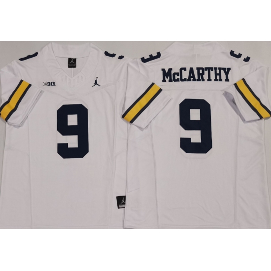 Men's Michigan Wolverines #9 J.J. McCarthy White 2024 F.U.S.E. Stitched Jersey - Ujersey