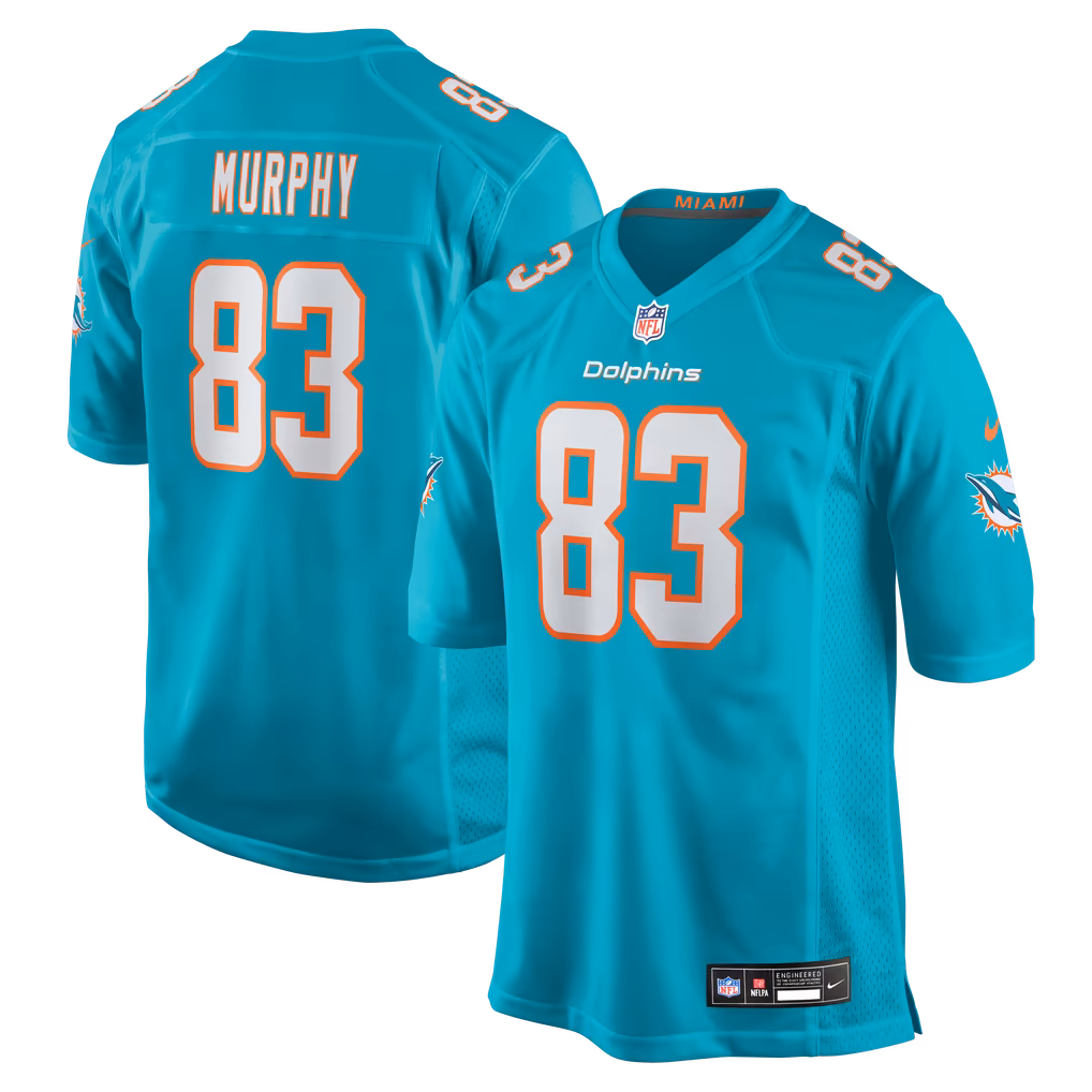 Men's Miami Dolphins Caleb Murphy Nike Aqua Team Game Jersey