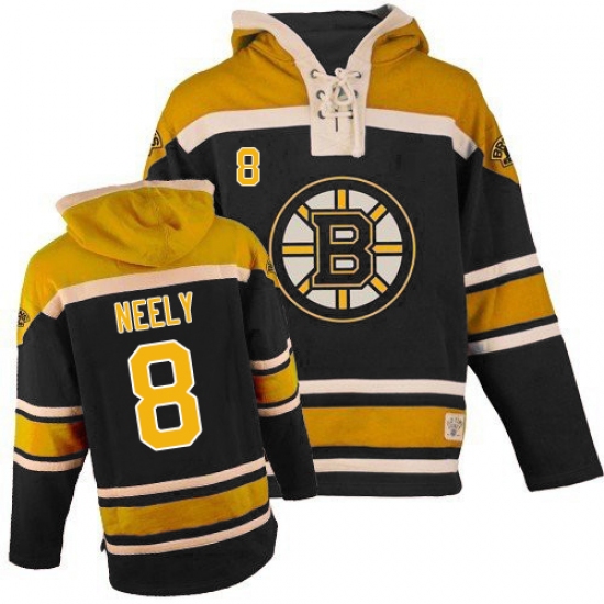 Men's Old Time Hockey Boston Bruins #8 Cam Neely Premier Black Sawyer Hooded Sweatshirt NHL Jersey - Ujersey