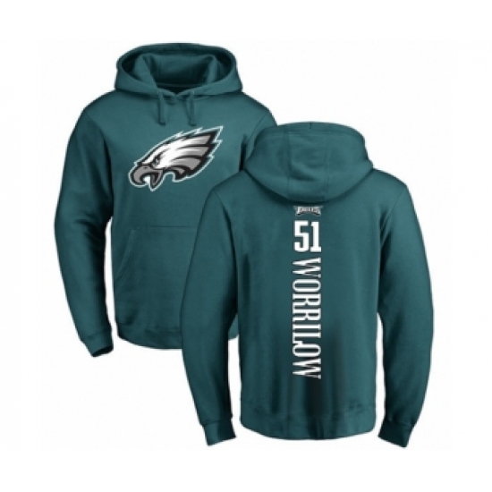 Philadelphia Eagles #51 Paul Worrilow Green Backer Pullover Hoodie - Ujersey