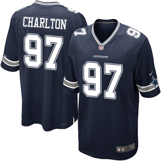 Men's Nike Dallas Cowboys #97 Taco Charlton Game Navy Blue Team Color NFL Jersey - Ujersey