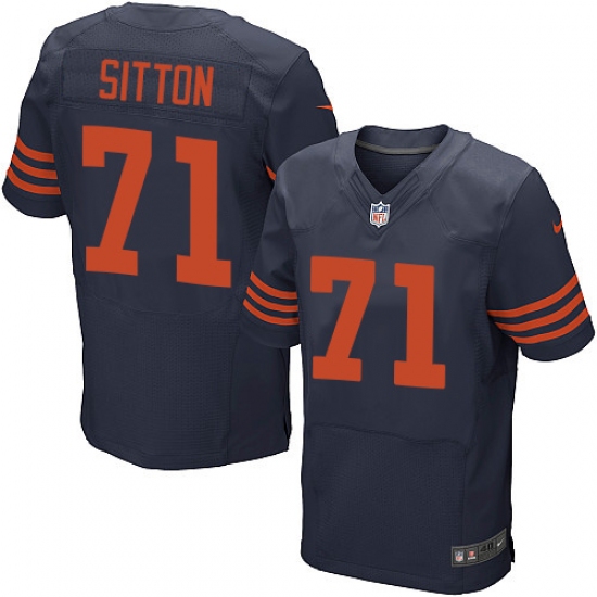 Men's Nike Chicago Bears #71 Josh Sitton Elite Navy Blue Alternate NFL Jersey - Ujersey