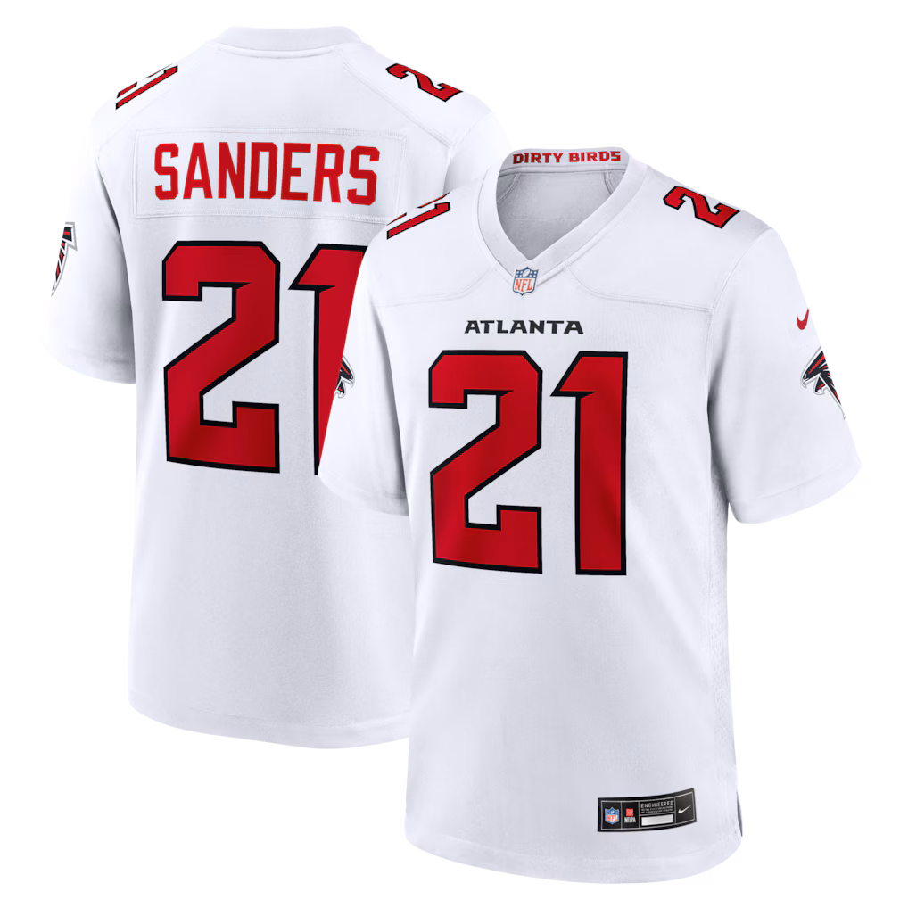 Men's Atlanta Falcons Deion Sanders Nike White Retired Player Game Jersey