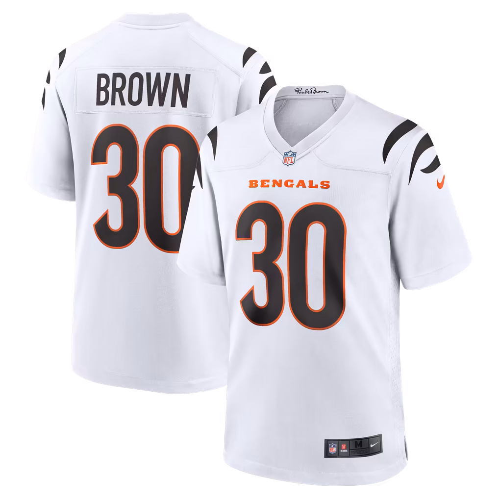 Men's Cincinnati Bengals Chase Brown Nike White Game Jersey - U-jersey