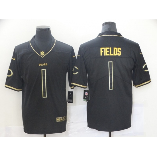 Men's Chicago Bears #1 Justin Fields Black Nike 2021 Draft First Round Pick Alternate Limited Jersey - Ujersey