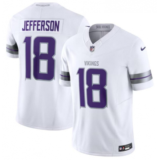 Men's Minnesota Vikings #18 Justin Jefferson White F.U.S.E. Winter Warrior Limited Stitched Jersey - Ujersey