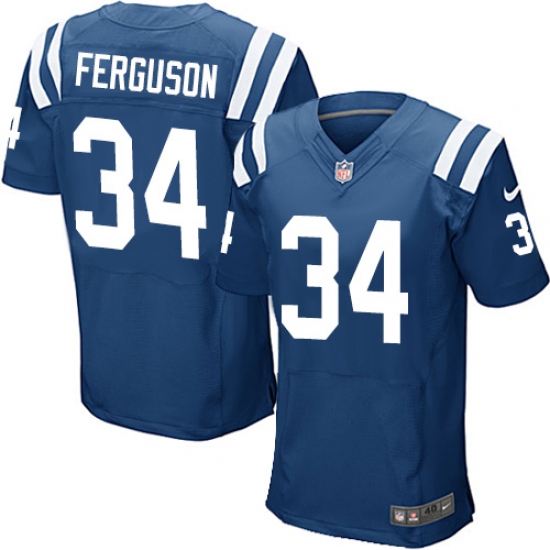 Men's Nike Indianapolis Colts #34 Josh Ferguson Elite Royal Blue Team Color NFL Jersey - Ujersey