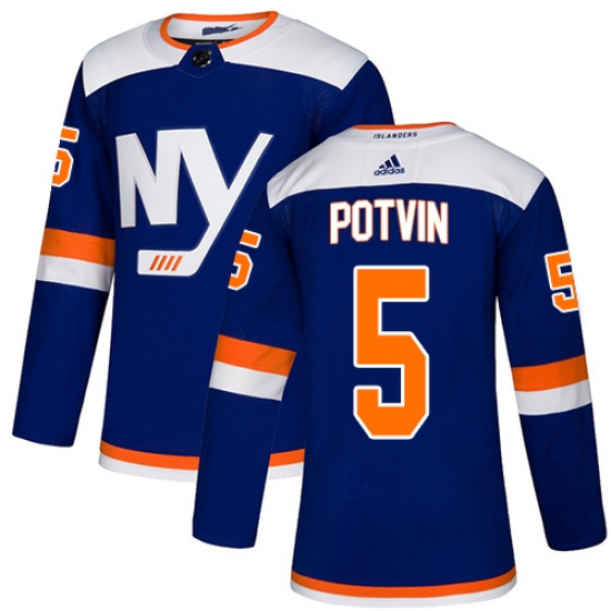 Men's Adidas New York Islanders #5 Denis Potvin Premier Blue Alternate NHL Jersey - Ujersey