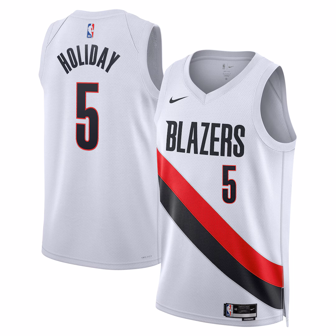 Unisex Portland Trail Blazers Jrue Holiday Nike White Swingman Jersey - Association Edition