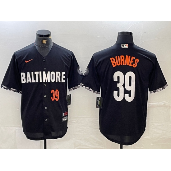 Men's Baltimore Orioles #39 Corbin Burnes Number Black 2023 City Connect Cool Base Stitched Jersey - Ujersey