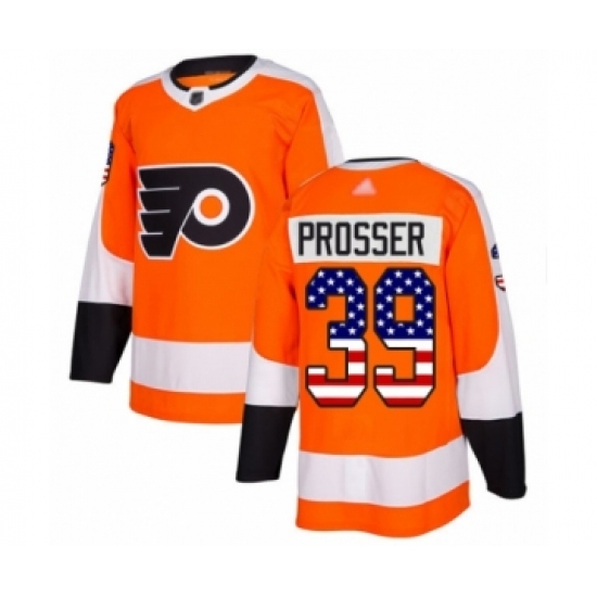 Men's Philadelphia Flyers #39 Nate Prosser Authentic Orange USA Flag Fashion Hockey Jersey - Ujersey
