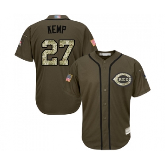 Men's Cincinnati Reds #27 Matt Kemp Authentic Green Salute to Service Baseball Jersey - Ujersey