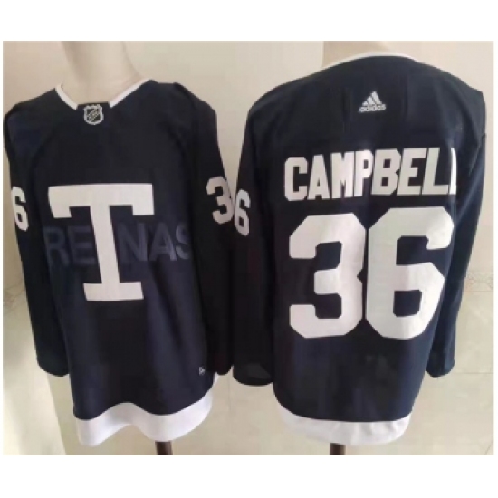Men's Toronto Maple Leafs 36 Jack Campbell Navy 2022 NHL Heritage Classic Adidas Jersey
