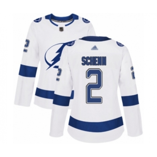 Women's Tampa Bay Lightning #2 Luke Schenn Authentic White Away Hockey Jersey - Ujersey