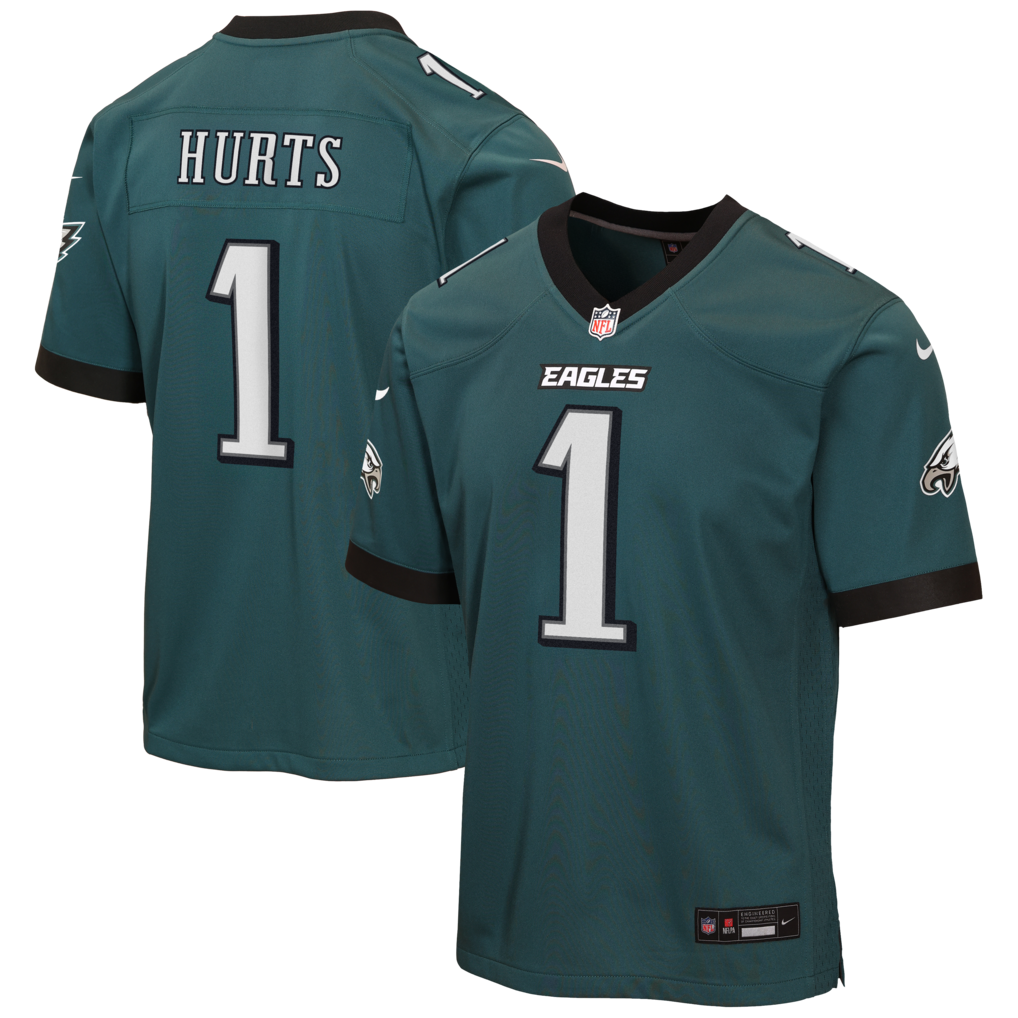 Youth Philadelphia Eagles Jalen Hurts Nike Midnight Green Team Game Jersey - U-jersey