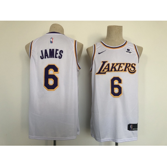 Men's Nike Los Angeles Lakers #6 LeBron James White Swingman Association Edition Jersey - Ujersey